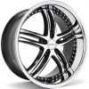22x9 XIX X15 Gloss Black Machined w/ Chrome Stainless Steel Lip 5x112 35mm