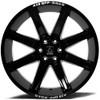 22x10 AXE Offroad Artemis Gloss Black Milled  8x170 -19mm