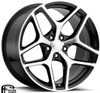 20x10 Camaro Z28 Replica Wheel Gloss Black Machined Face FR27F (Flow Form) 5x120 35mm