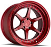 18x9.5 Aodhan DS09 Candy Red w/ Chrome Rivets (Flow Form) 5x100 35mm