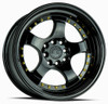 17x9 Aodhan AH03 Gloss Black w/ Gold Rivet 5x100 5x4.5/114.3 25mm