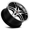 19x8.5 MRR RW2 Cinque Black/Machined (Chrome Stainless Steel Lip) (CUSTOM)