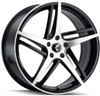 18x8 Kraze KR195 Milano Gloss Black Machined Face 5x4.5/114.3 40mm