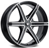 18x8 Mazzi Stilts 371 Gloss Black w/ Machined Face 5x4.25/108 5x4.5/114.3 35mm