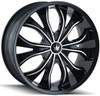 22x9.5 Mazzi Hustler 342 Gloss Black w/ Machined Face 5x5/127 5x5.5/139.7 18mm
