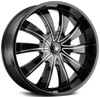 22x9.5 Mazzi Rolla 374 Gloss Black w/ Milled Spokes 6x135 6x5.5/139.7 30mm