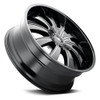 24x9.5 Mazzi Rolla 374 Gloss Black w/ Milled Spokes 5x5/127 5x5.5/139.7 18mm