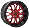 17x8.5 F1R F21 v2 Candy Red w/ Black Lip 5x100 5x4.5/114.3 35mm