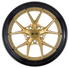 (Clearance - No Returns) 19x9.5 F1R F105 Gold w/ Black Lip 5x4.5/114.3 22mm