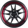 (Clearance - No Returns) 18x8.5 F1R F102 Gloss Black w/ Red Lip 5x112 42mm