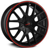 (Clearance - No Returns) 20x8.5 Touren TR60 Gloss Black w/ Red Ring 5x115 5x120 20mm