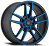 18x8 Konig Myth Gloss Black w/ Blue Tinted Clear Coat 5x4.5/114.3 43mm