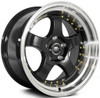 17x9 MST MT07 Gloss Black w/ Machined Lip Gold Rivets 5x4.5/114.3 20mm