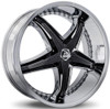 20x8.5 Diablo Reflection X Chrome w/ Black Accent 5x4.5/114.3 5x120 35mm
