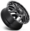 22x8.25 Fuel Off-Road Triton Black Milled Dually Front D581 8X6.5/165 105MM 121.5 C.B.