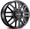 20x8.25 Mayhem Cogent Dually Front 8107D Gloss Black w/ Milled Spokes 8X210 115MM 154.2 C.B.