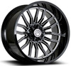 24x14 Artem Off-Road A204 DIV Gloss Black Milled (* May Require Trimming) 6x135 6x5.5/139.7 -76mm