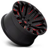 20x9 Fuel Off-Road Quake Gloss Black Milled w/ Red Tint D829 5x5.5/139.7 1mm