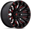 (Clearance - No Returns) 18x9 Fuel Off-Road Quake Gloss Black Milled w/ Red Tint D829 5x5.5/139.7 1mm