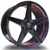 22x10.5 Marquee M1001 Gloss Black w/ Red Inner Line 5x4.5/114.3 38mm