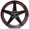 20x10.5 Marquee M1001 Gloss Black w/ Red Inner Line 5x115 20mm