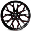20x10.5 Marquee M1004 Gloss Black w/ Red Milled  5x4.5/114.3 40mm