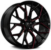 20x10.5 Marquee M1004 Gloss Black w/ Red Milled  5x120 40mm