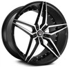 22x9 Marquee M3259 Gloss Black Machined 5x4.5/114.3 35mm