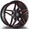 18x9 Marquee M3259 Gloss Black w/ Red Milled 5x4.5/114.3 38mm