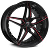 19x8.5 Marquee M3259 Gloss Black w/ Red Milled 5x112 33mm