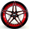 22x9 Marquee M3259 Gloss Black w/ Red Milled & Inner Lip 5x115 15mm