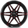 22x9.5 Marquee M3259A Gloss Black w/ Red Milled 6x5.5/139.7 30mm