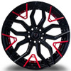 20x10.5 Marquee M3371 Gloss Black w/ Red Inserts 5x112 38mm