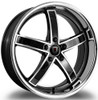 22x9 Marquee M5330A Gloss Black Machined w/ Chrome Stainless Steel Lip 5x4.5/114.3 32mm