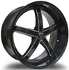 22x9 Marquee M5330A Gloss Black Machined 5x120 30mm