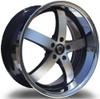 22x10.5 Marquee M5330B Gloss Black Machined w/ Chrome Stainless Steel Lip 5x4.5/114.3 40mm