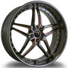 22x9 Marquee M5331 Gloss Black w/ Red Milled 5x120 15mm