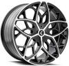22x8.5 Kraze KR184 Gloss Black Machined Face 5x115 5x120 38mm