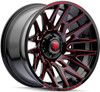 22x12 American Truxx AT1919 Evolution Gloss Black w/ Red Milled Spokes (* May Require Trimming) 8x180 -44mm