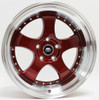 18x9.5 MST MT07 Candy Red w/ Machined Lip 5x4.5/114.3 20mm