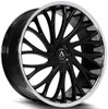 22x9.5 AZAD AZV01 Gloss Black w/ Stainless Steel Chrome Lip 5x115 15mm