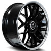 22x9.5 AZAD AZV02 Gloss Black w/ Stainless Steel Chrome Lip 6x135 6x5.5/139.7 25mm
