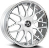 24x9 AZAD AZV02 Brushed Silver w/ Stainless Steel Chrome Lip 5x112 5x120 30mm