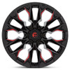 20x9 Fuel Off-Road Flame 6 Gloss Black Milled w/ Candy Red D823 8x170 1mm