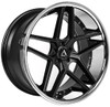 22x10.5 AZAD AZ1029 Gloss Black w/ Chrome Stainless Steel Lip 5x4.25/108 40mm