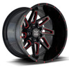 22x12 Force Off-Road F02 Black w/ Red Milled (* May Require Trimming) 5x5/127 5x5.5/139.7 -44mm