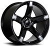 20x10.5 OE Concept Replica 2018 Hellcat HC2 Gloss Black DG06 5x115 22mm