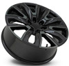 24x10 GM Split 6 Spoke Replica Wheel Gloss Black Machined w/ Dark Clear Satin Black Inserts FR207 6x5.5/139.7 31mm 