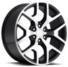 20x9 GMC Sierra Replica Wheel Gloss Black Machined Face FR44 6x5.5/139.7 27mm