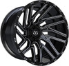 (Clearance - No Returns) 22x12 TIS Off-Road 554BM Gloss Black Milled (* May Require Trimming) 8x170 -44mm